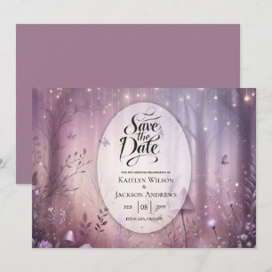 Magical Lavender Fairy Lights Wedding Save The Date