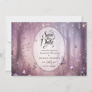 Magical Lavender Fairy Lights Wedding Save The Date
