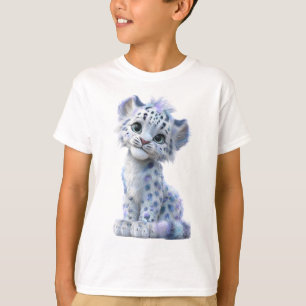 Magical Lavender Snow Leopard Cub Kids T-Shirt