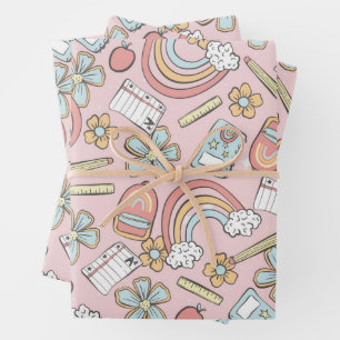 Magical Learning School Pattern Wrapping Paper Sheet