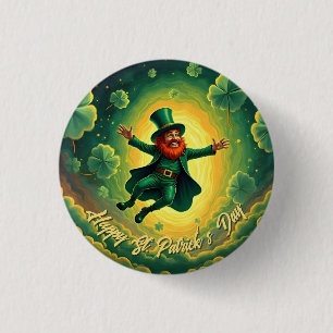 Magical Leprechaun St. Patrick’s Day Art 1 Inch Round Button