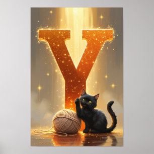 Magical Letter Y Wall Art Poster for Kids Room