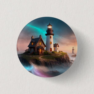 Magical Lighthouse Scene 1 Inch Round Button