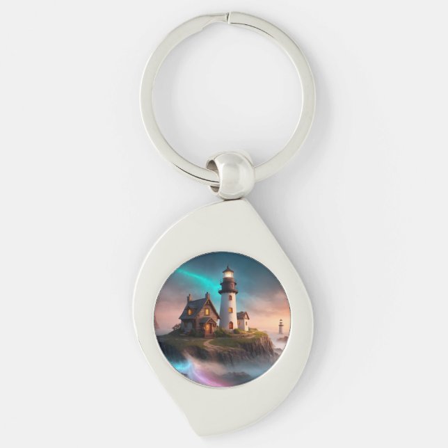 Magical Lighthouse Scene Keychain (Front)
