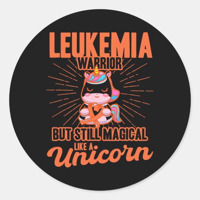 Magical Like A Unicorn Leukaemia Awareness  Classic Round Sticker (Front)