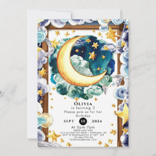 Magical Little Moon Birthday Invitation