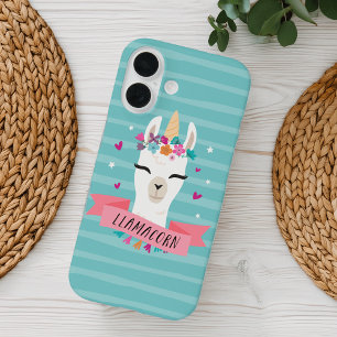 Magical Llamacorn   Kawaii Cartoon Unicorn Llama iPhone 16 Case