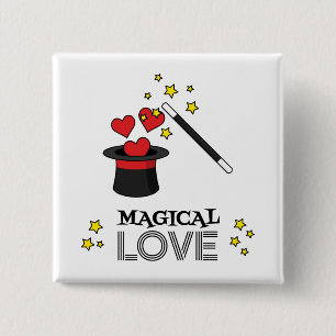 Magical Love - Black 2 Inch Square Button