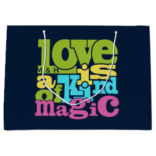Magical Love custom monogram large gift bag