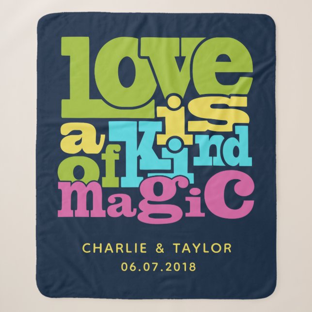 Magical Love custom names & date blankets (Front)