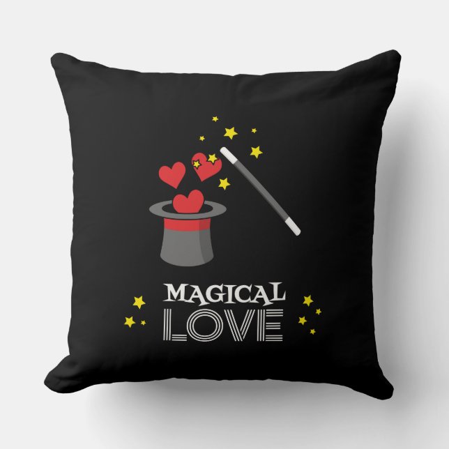 Magical Love - White Throw Pillow (Front)