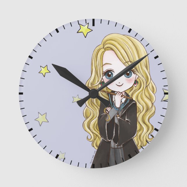 Magical Luna Lovegood Watercolor Round Clock (Front)