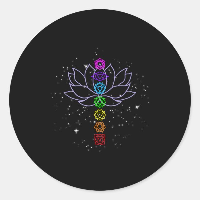 Magical Mandala Lotus Lines Cool Mandala Design Lo Classic Round Sticker (Front)