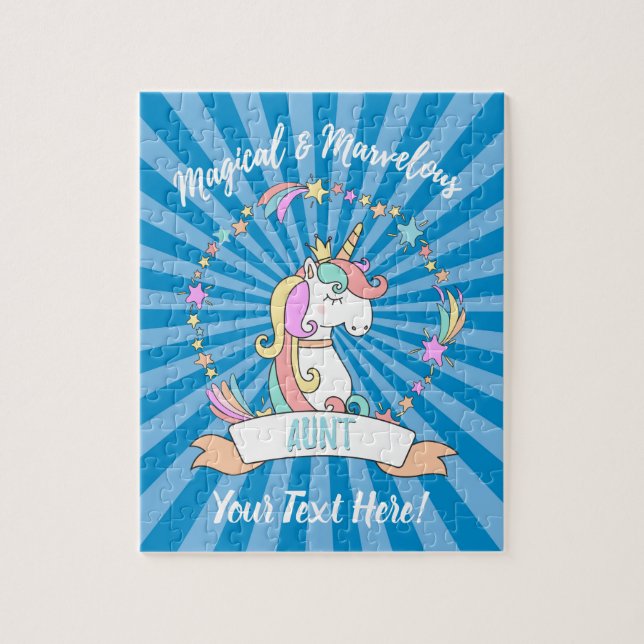 Magical Marvellous Aunt  - Unicorn Princess Jigsaw Puzzle (Vertical)