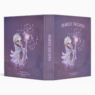 Magical melodies of the cute purple skeleton.  binder