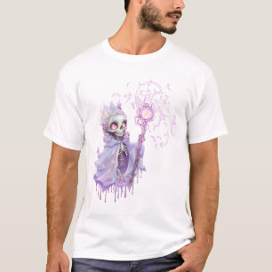 Magical melodies of the cute purple skeleton. T-Shirt