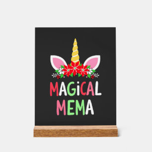 Magical Mema Unicorn Shirt Christmas Pajama Shirt Acrylic Sign