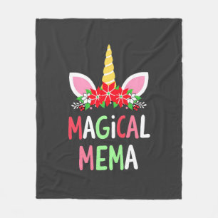 Magical Mema Unicorn Shirt Christmas Pajama Shirt  Fleece Blanket