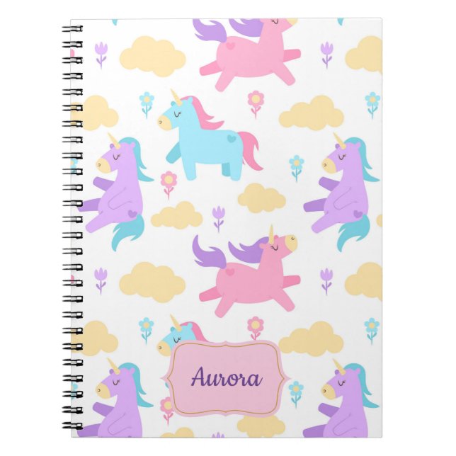 Magical Memories: Personalized Unicorn Notebook (Front)