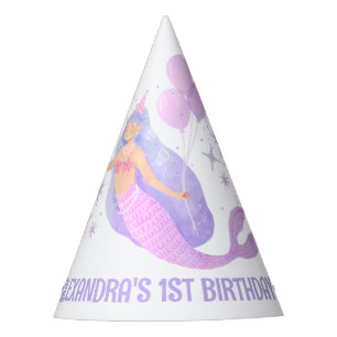 Magical Mermaid 1st Birthday Ocean Sea Life Party Hat