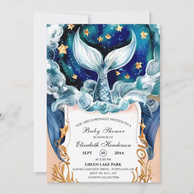 Magical Mermaid Baby Shower Invitation (Front)
