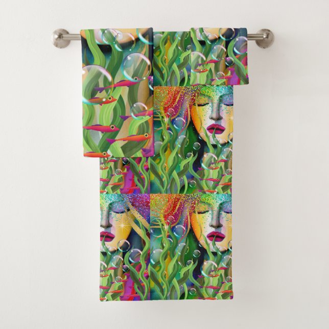 Magical Mermaid Bath Towel Set (Insitu)