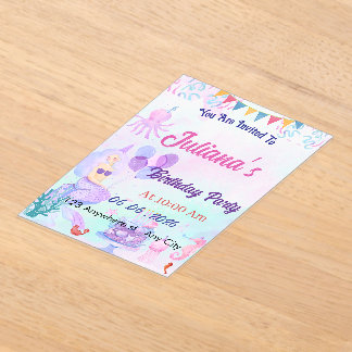 Magical  Mermaid Birthday Invitation