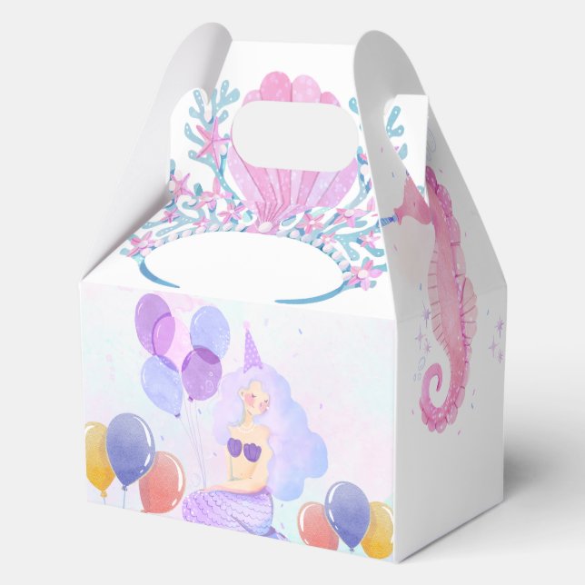 Magical  Mermaid Birthday Invitation Card Favor Box (Front)