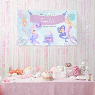 Magical Mermaid Birthday Party  Banner