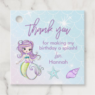 Magical Mermaid Birthday Party Thank You Favour Ta Favour Tags