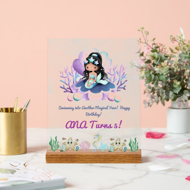 Magical Mermaid Birthday Sign – Personalized Acryl (Wedding)