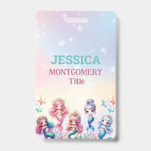 Magical Mermaid Birthday Under The Sea Photo Badge
