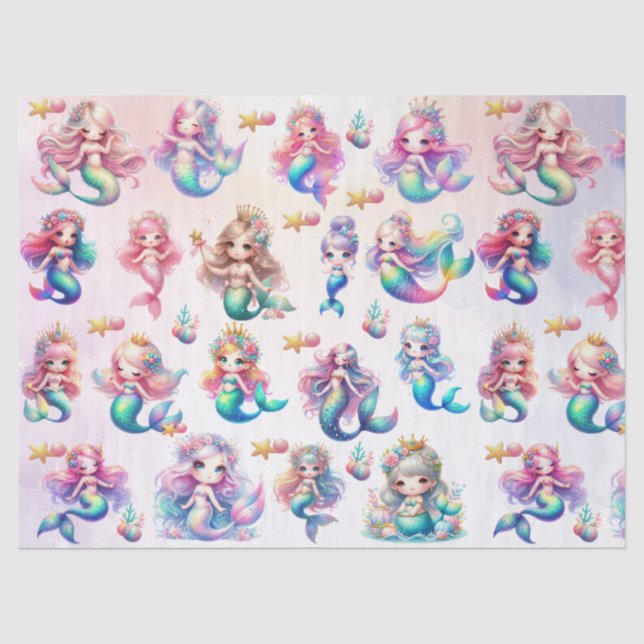 Magical Mermaid Birthday Under The Sea Photo Tissue Paper (Front)