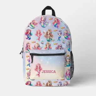 Magical Mermaid Birthday Under The Sea Printed Backpack