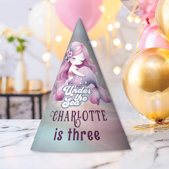 Magical Mermaid Children's Birthday Party Hat (Creator Uploaded)