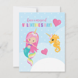Magical Mermaid Classroom Valentine's Day Card
