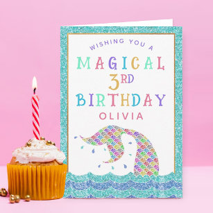 Magical Mermaid Girls Any Age Birthday Card