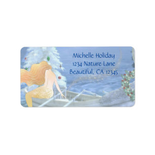 Magical Mermaid, Swan Boat, Christmas Tree Address Label