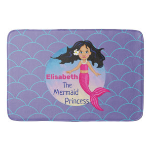 Magical Mermaid Under The Sea Birthday Bath Mat