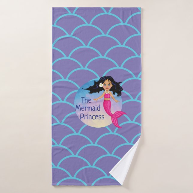 Magical Mermaid Under The Sea Birthday Bath Towel Set (Bath Towel)