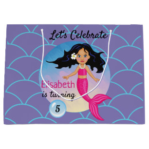 Magical Mermaid Under The Sea Birthday Large Gift Bag