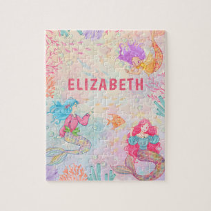 Magical Mermaid Under The Sea Personalized Kids Jigsaw Puzzle