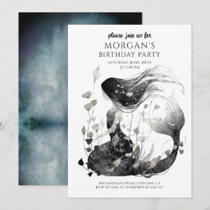 Magical Mermaid Watercolor Girl's Birthday Invitation