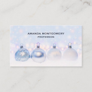 Magical Metallic Christmas Balls Photograph Business Card