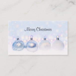 Magical Metallic Christmas Balls Photograph Business Card