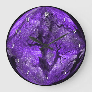 Magical Midnight Purple Crystal Ball Wall Clock