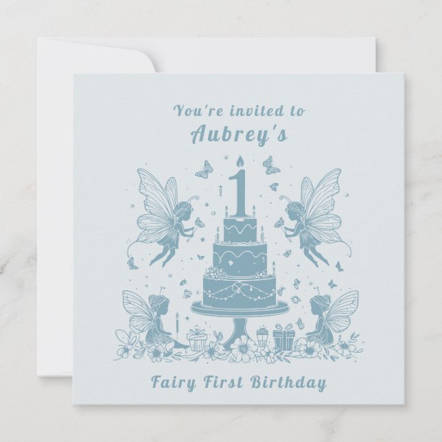 Magical Milestone: A Fairy’s First Birthday Invitation (Front)