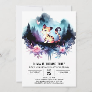 Magical Minimalist Tiger Birthday Invitation
