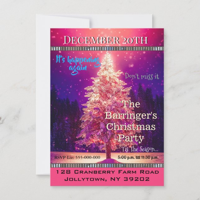 Magical moment Dreamlike 4X6 Christmas Party Invitation (Front)