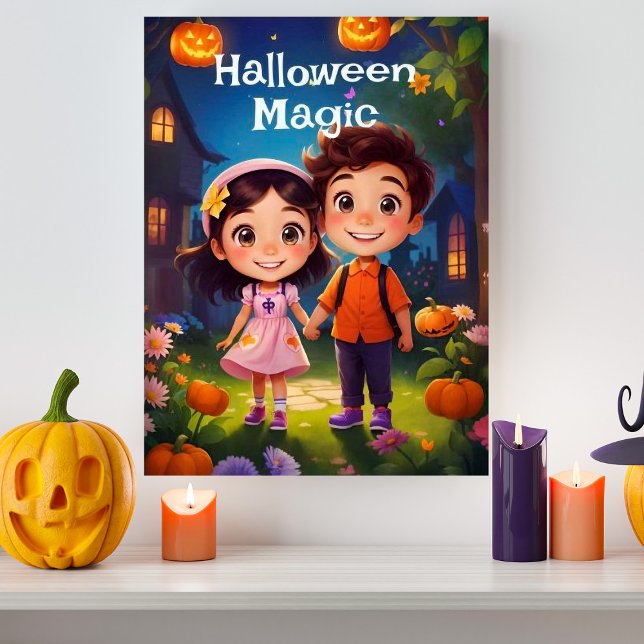 Magical Moments of Halloween Garden AI Generative Poster (Creator Uploaded)